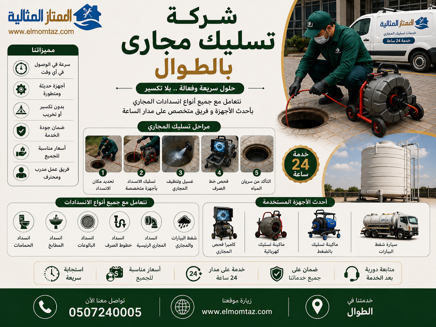 شركة تسليك مجاري بالطوال