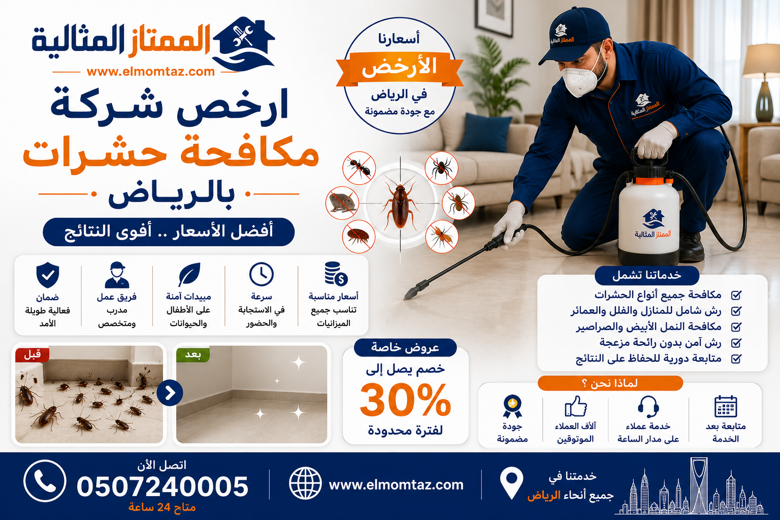 ارخص شركة مكافحة حشرات بالرياض